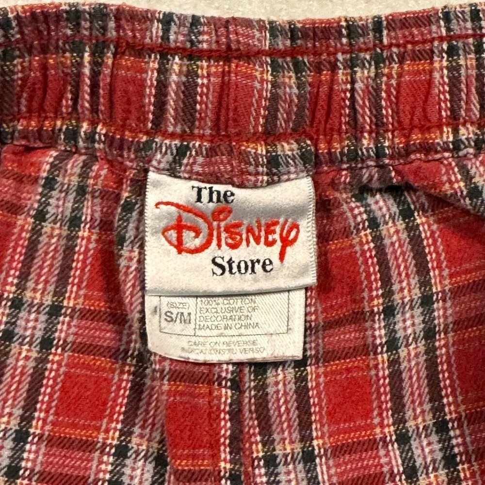 Disney Store Red Plaid Cotton‎ Pajama Pants Lounge Sleepwear Size S/M - Picture 2 of 10